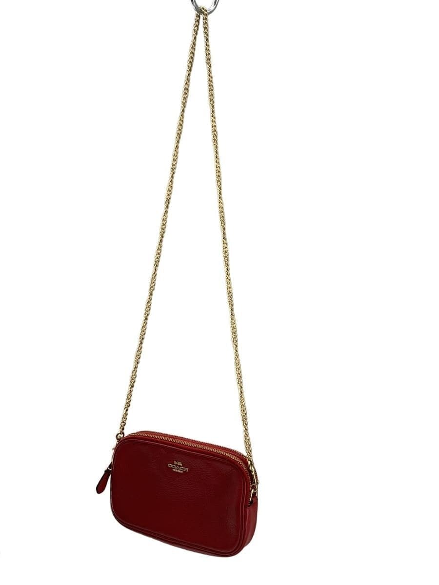 COACH shoulder bag leather PNK solid color 2