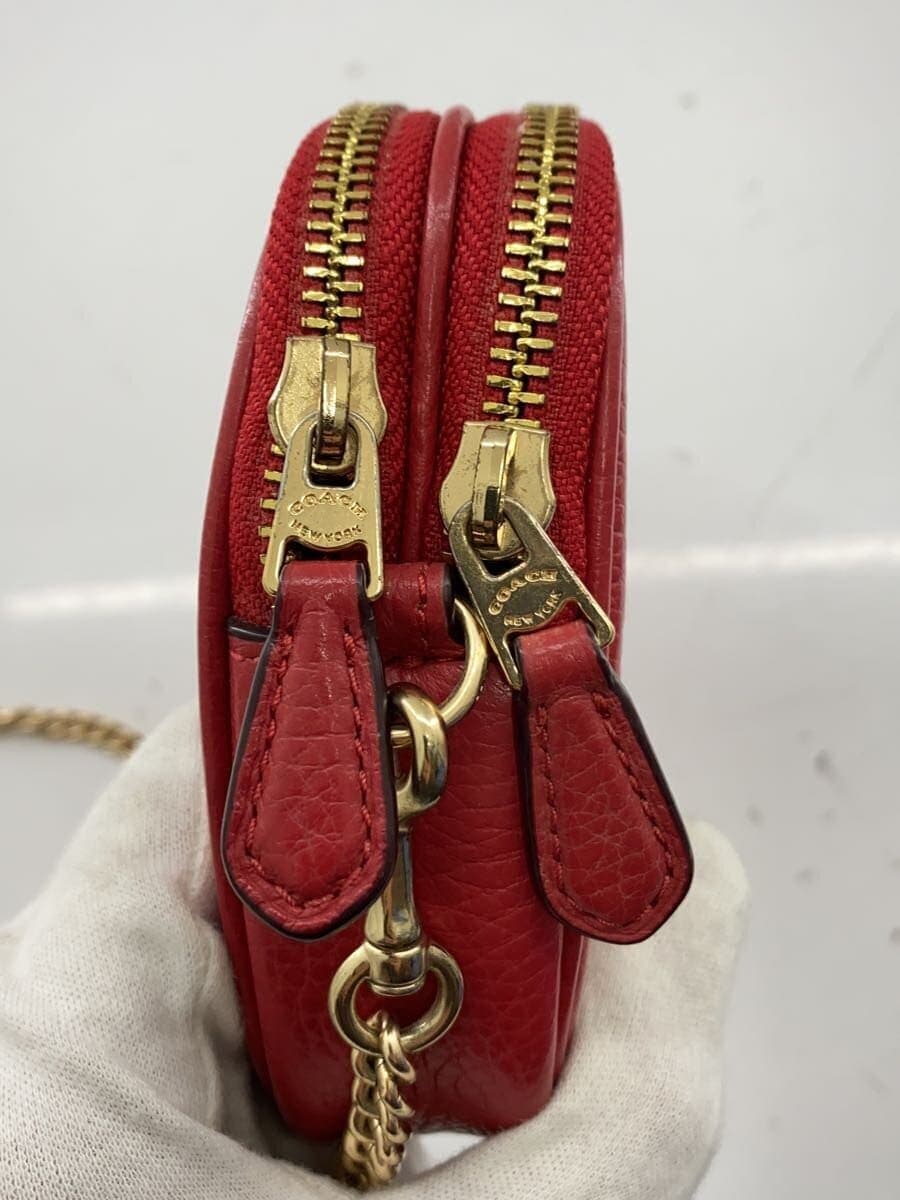 COACH shoulder bag leather PNK solid color 8