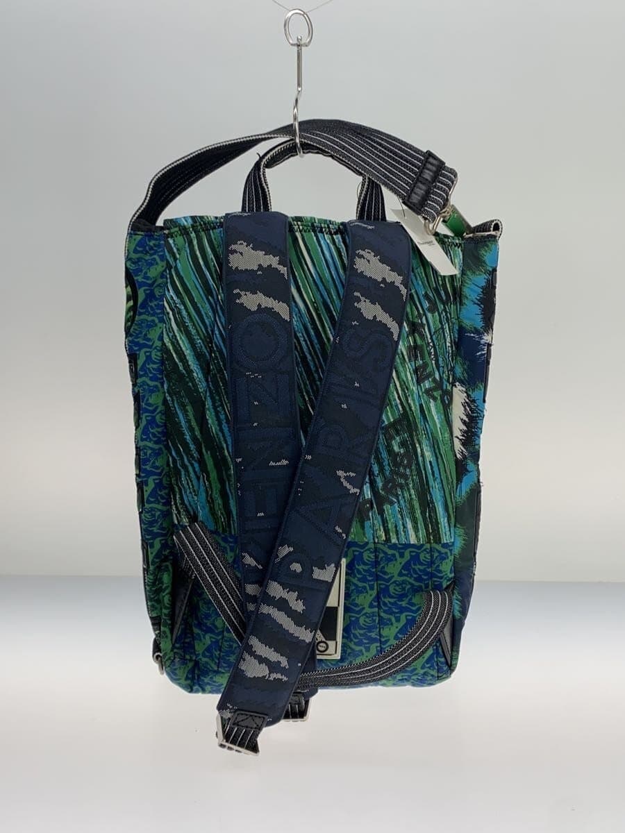 KENZO Backpack Nylon BLK All Over Pattern 3