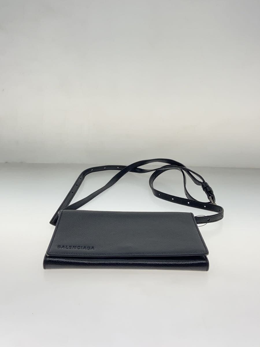 BALENCIAGA shoulder bag leather BLK 4