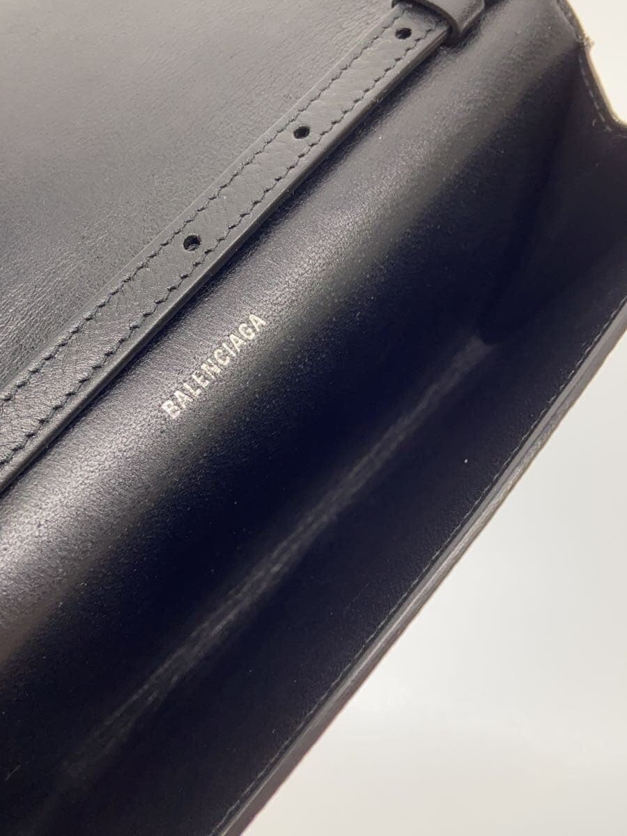 BALENCIAGA shoulder bag leather BLK 6