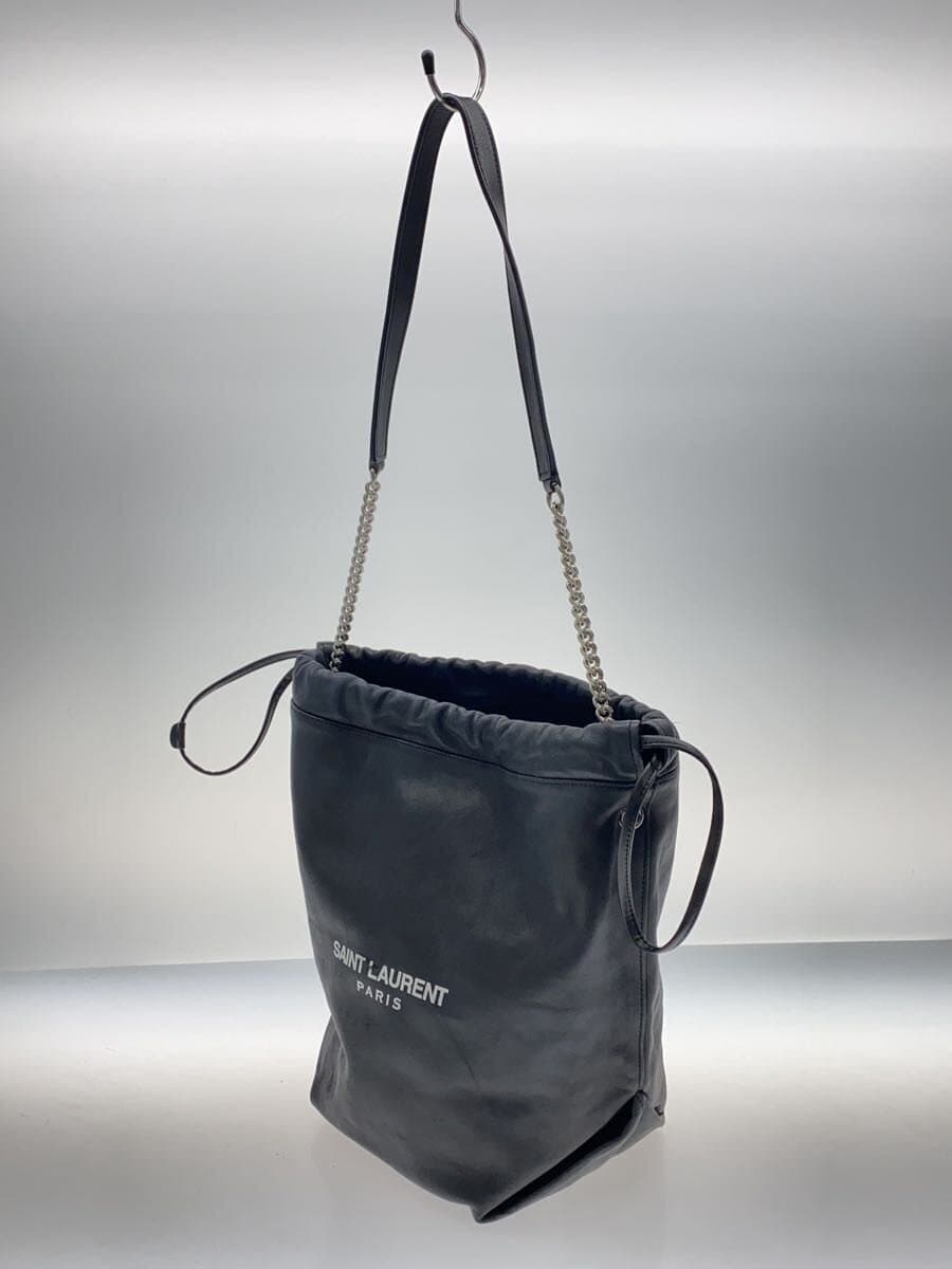 SAINT LAURENT shoulder bag -- BLK teddy chain shoulder bag corner scuffs 2