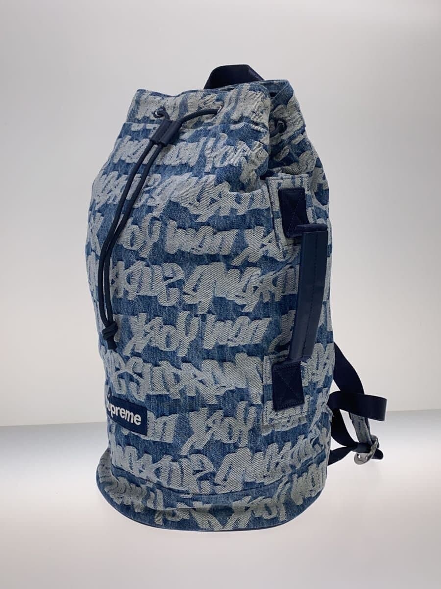 Supremefat tip jacquard denim backpack Cotton BLU All Over Pattern 2