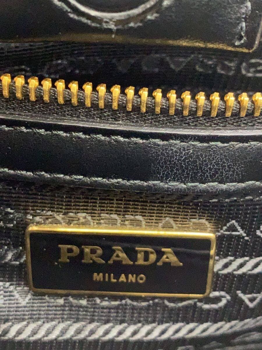 PRADA Shoulder Bag Leather BLK Solid 1BA113 5