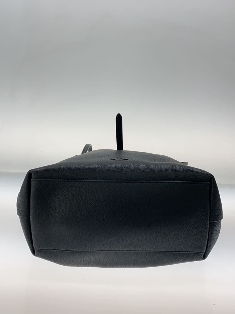 COACH Tote Bag Leather BLK Solid 59093 4