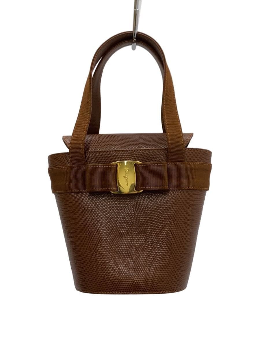 Salvatore Ferragamo Vara Ribbon Bucket Handbag Leather BRW BA216161