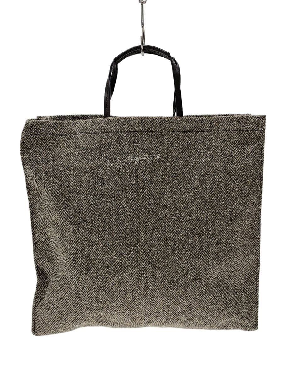 agnes b. Tote Bag Wool GRY