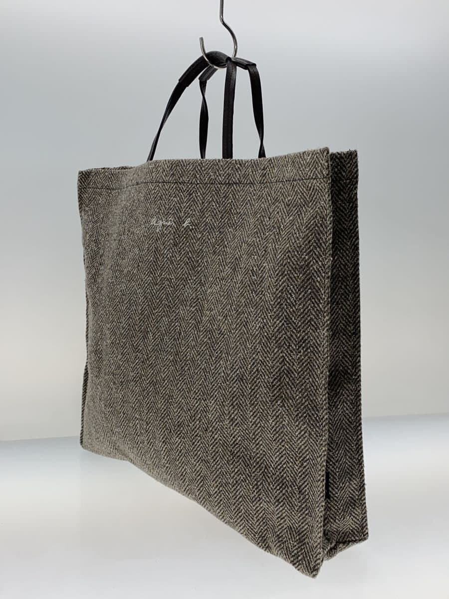 agnes b. Tote Bag Wool GRY 2