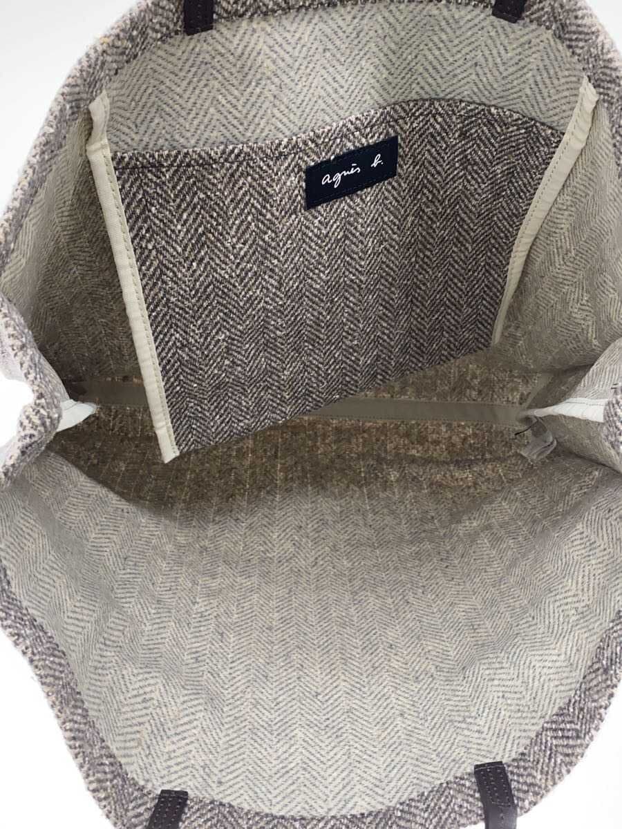 agnes b. Tote Bag Wool GRY 6