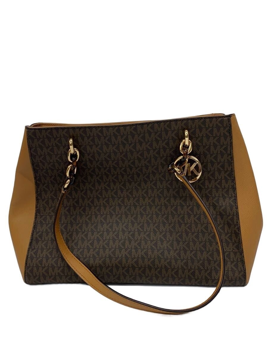 MICHAEL KORS Tote Bag Cowhide BRW All Over Pattern 99563