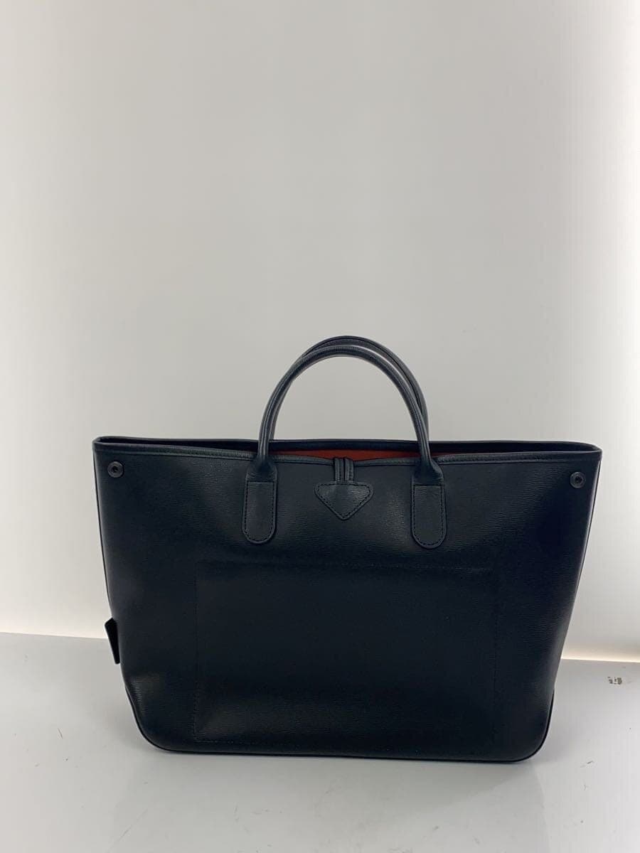 LONGCHAMP handbag leather BLK 3