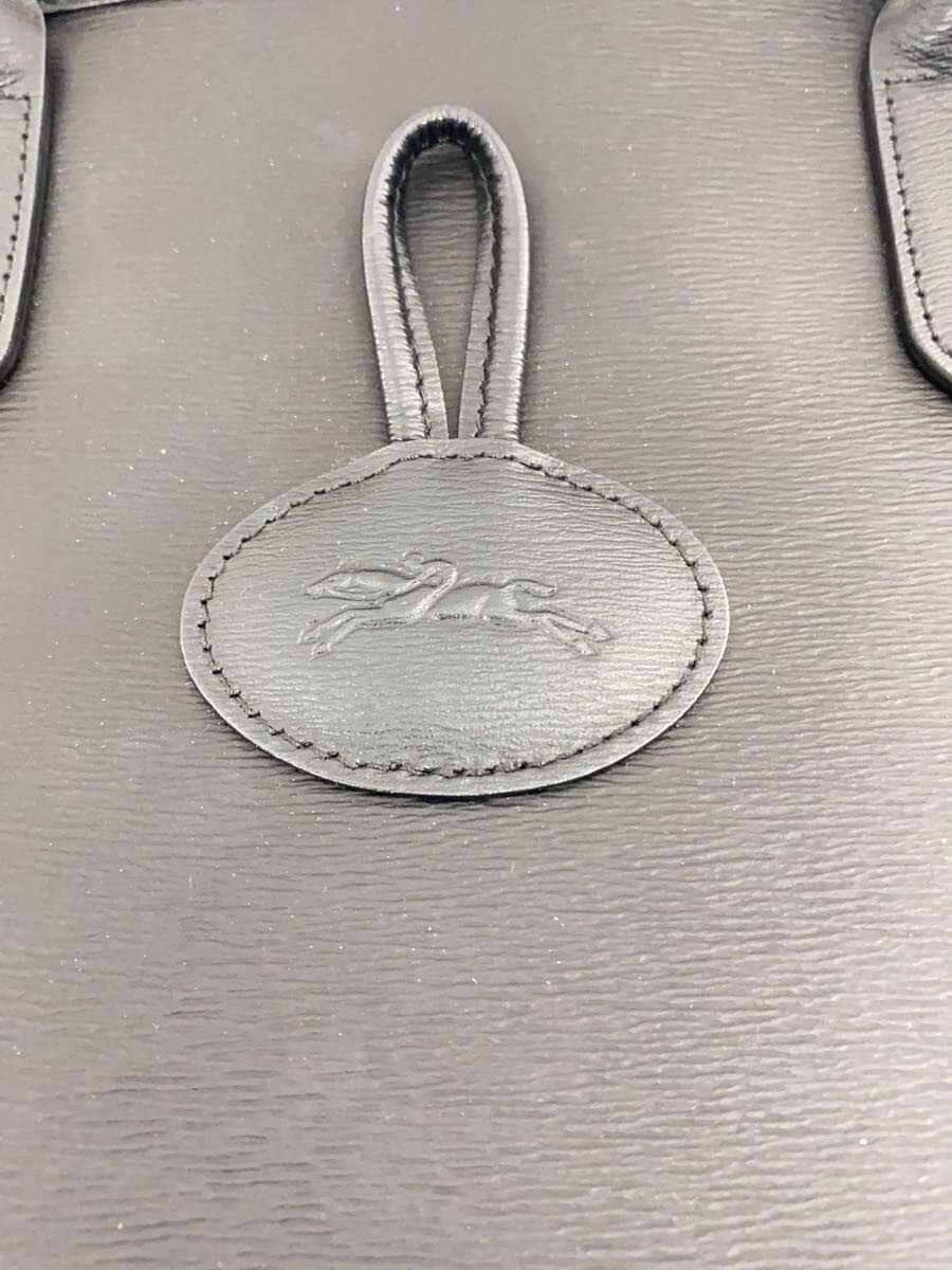 LONGCHAMP handbag leather BLK 5