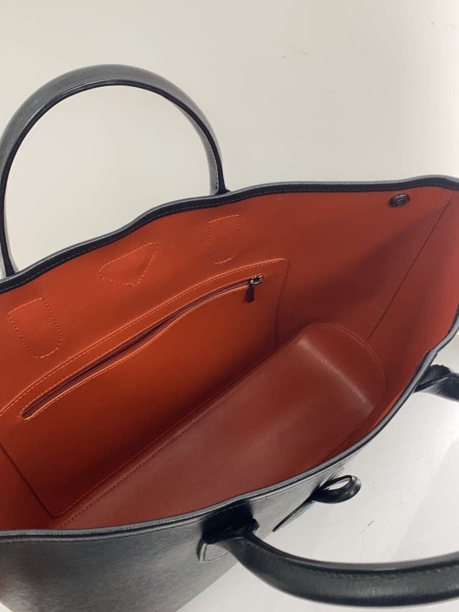 LONGCHAMP handbag leather BLK 6