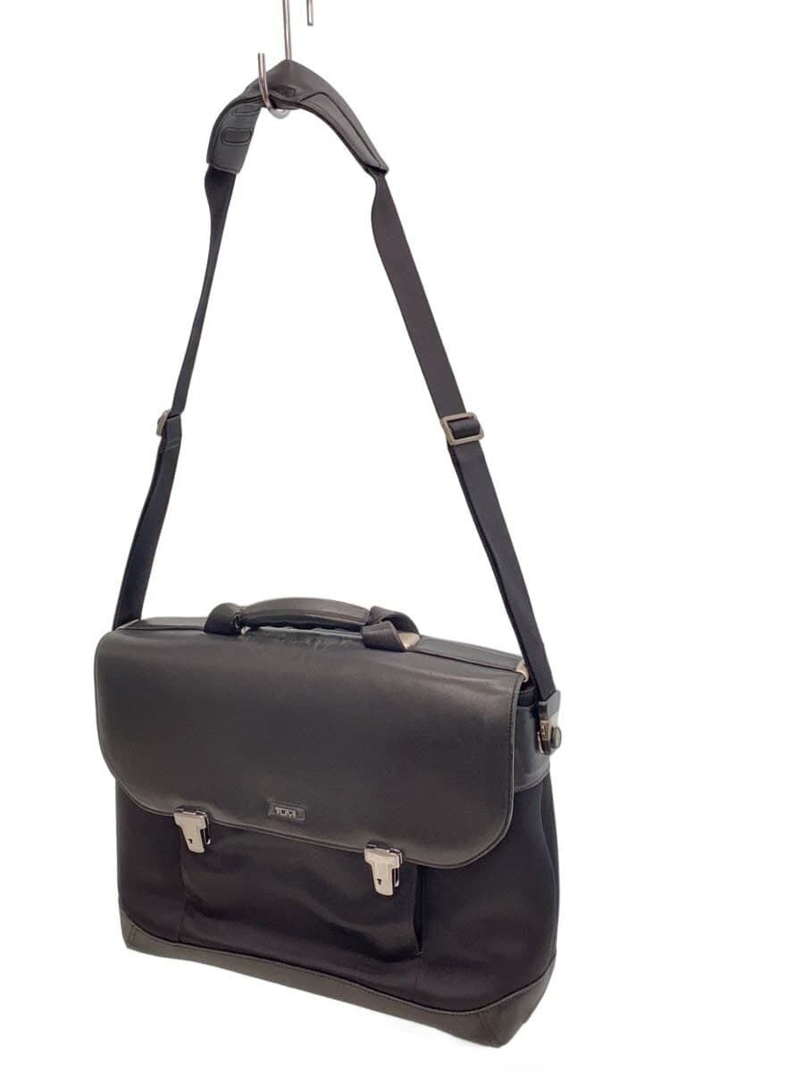 TUMI Briefcase Leather Black Solid 2951DF 2