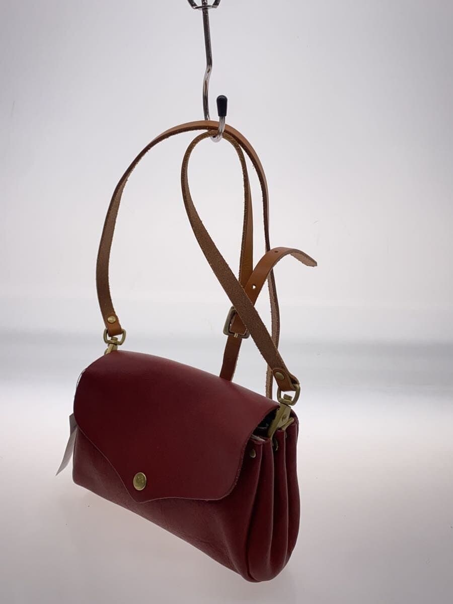 Other Brand Cham Crue Shoulder Bag Leather RED Solid Made in Japan 2