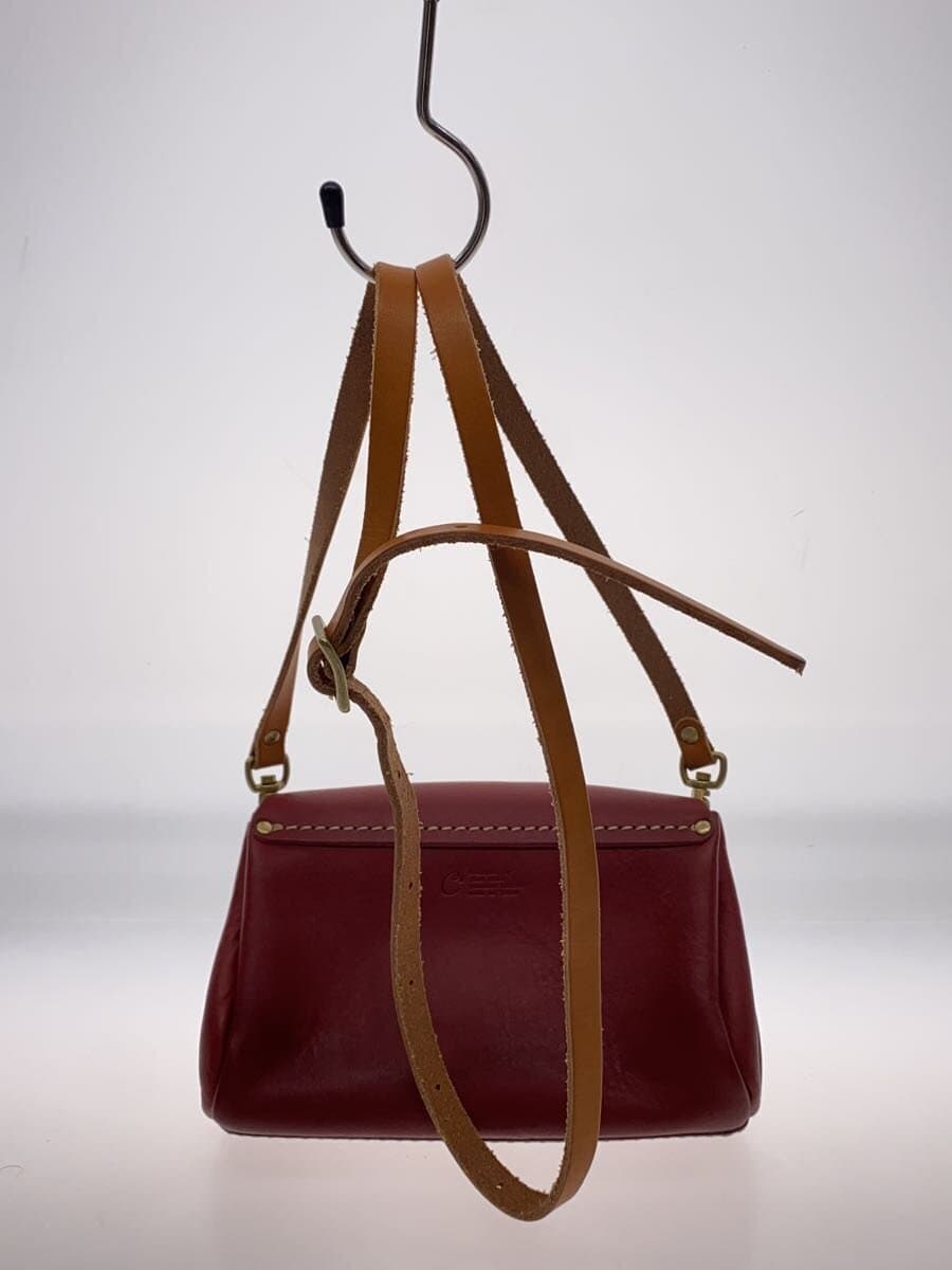 Other Brand Cham Crue Shoulder Bag Leather RED Solid Made in Japan 3