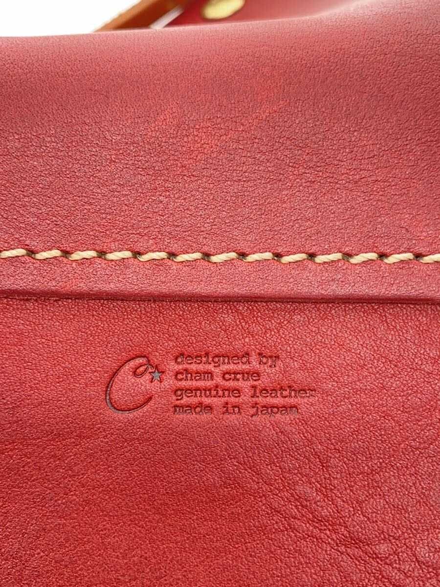 Other Brand Cham Crue Shoulder Bag Leather RED Solid Made in Japan 5