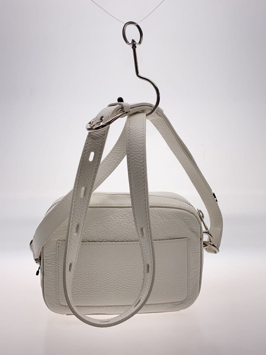 FURLABLOCK MINI CROSS BODY Shoulder Bag Leather WHT Solid 3