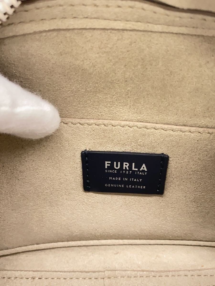 FURLABLOCK MINI CROSS BODY Shoulder Bag Leather WHT Solid 5