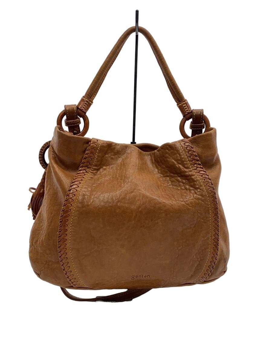 GENTEN Shoulder Bag Leather BRW Solid