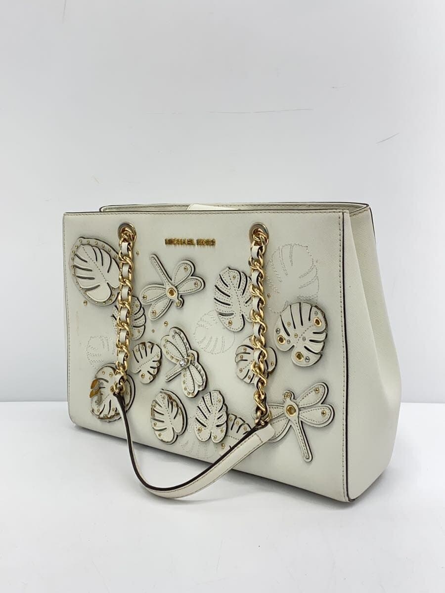 MICHAEL KORS Shoulder Bag Leather WHT 2