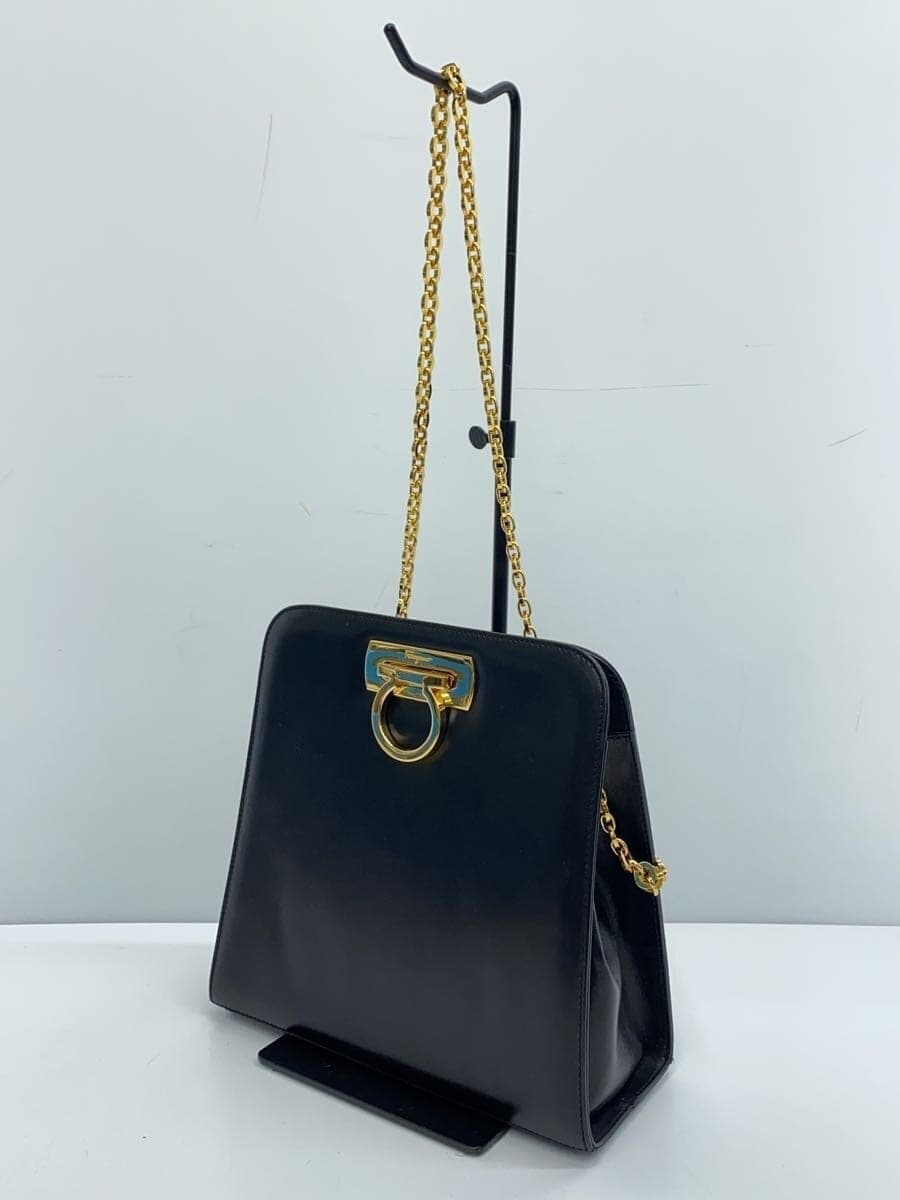 Salvatore Ferragamo shoulder bag leather black plain P215241 2