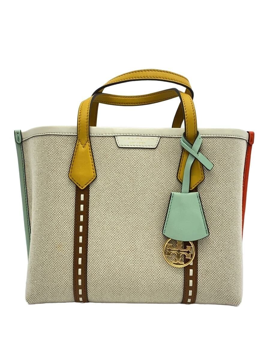 TORY BURCH Shoulder Bag Canvas Beige Solid Color