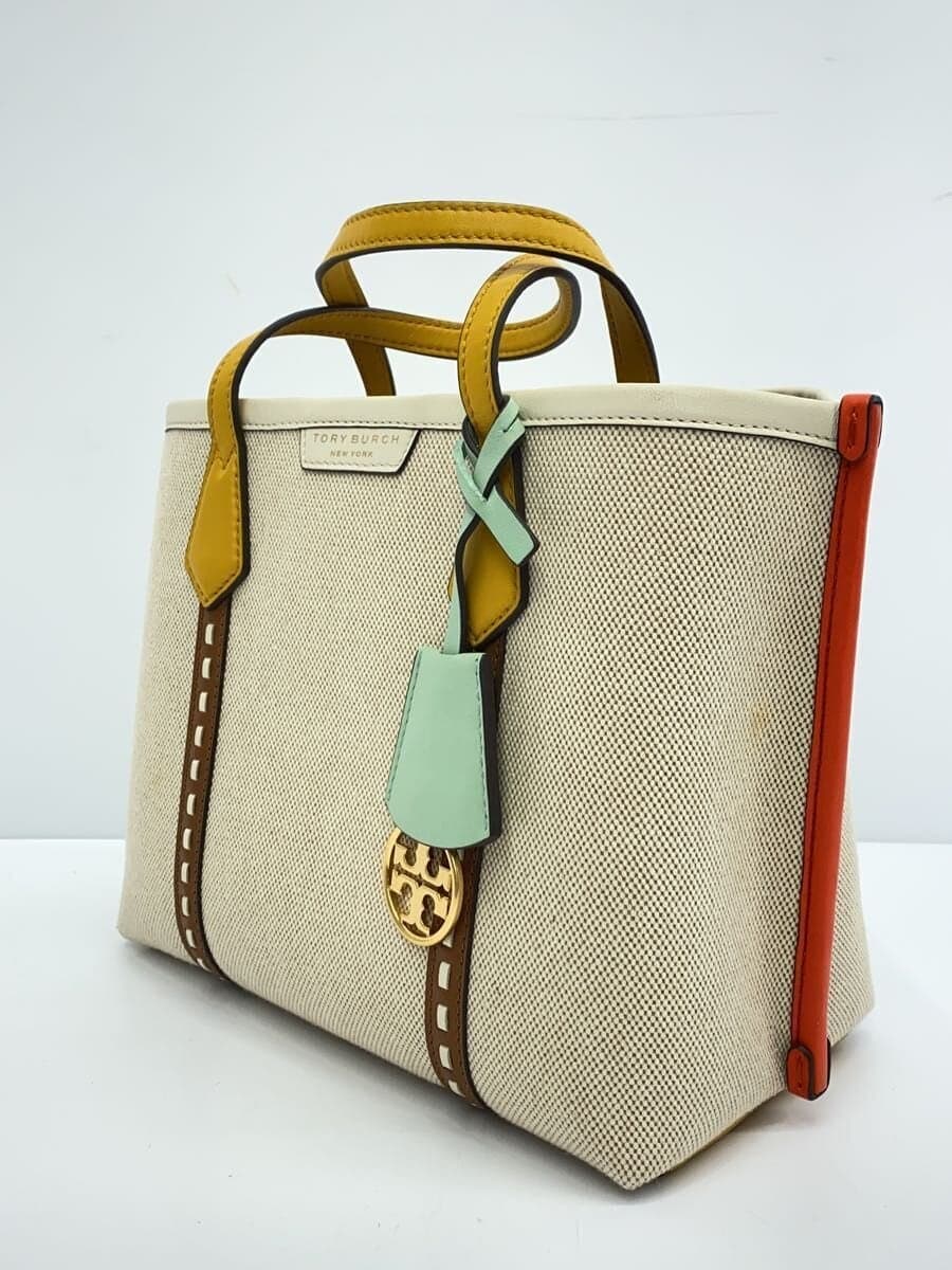 TORY BURCH Shoulder Bag Canvas Beige Solid Color 2