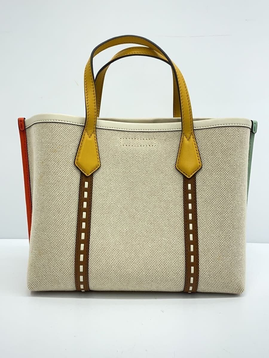 TORY BURCH Shoulder Bag Canvas Beige Solid Color 3