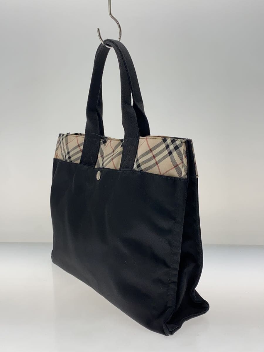 BURBERRY BLUE LABEL Nova Check Switch Tote Bag Nylon BLK ZAE29-501 2
