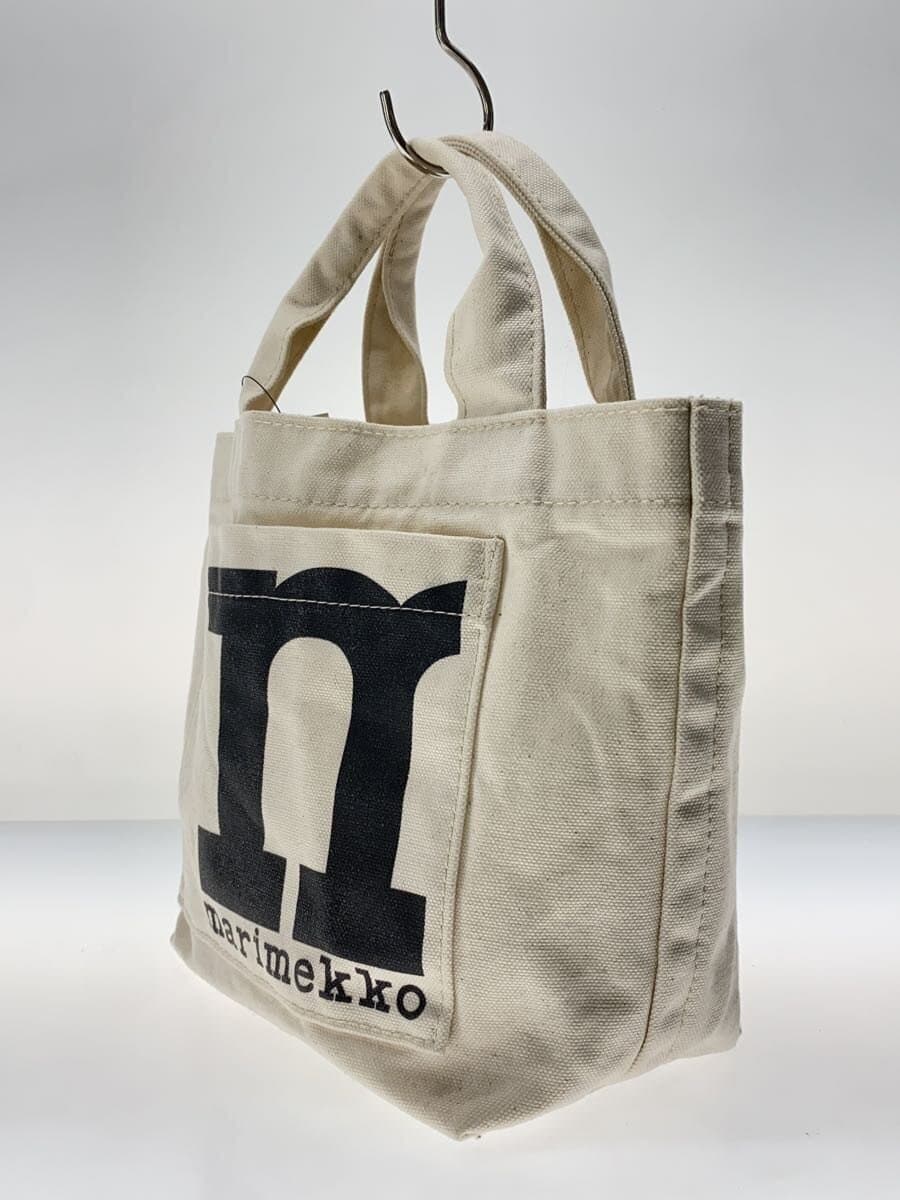 marimekko MONO MINI TOTE SOLID Handbag Canvas WHT Print 2