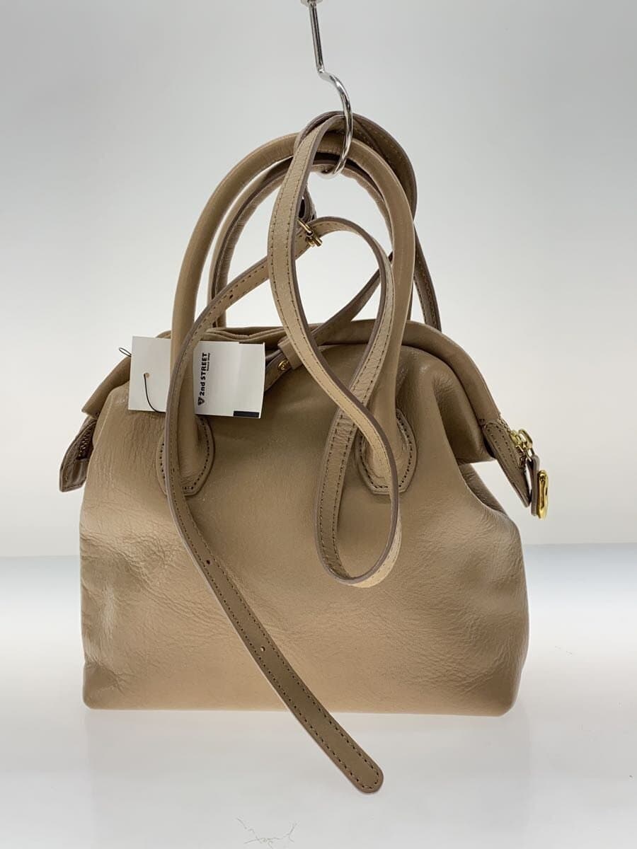 russetgemeil gem by Shape 2-Way Mini Handbag Shoulder Bag Leather BEG 3