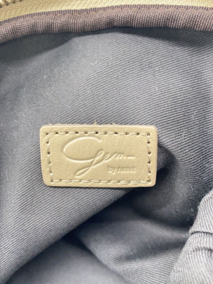 russetgemeil gem by Shape 2-Way Mini Handbag Shoulder Bag Leather BEG 5