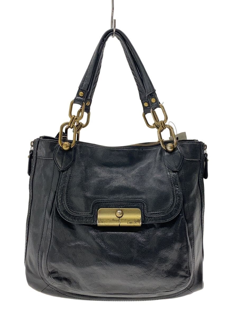 COACH Tote Bag Leather BLK 18289