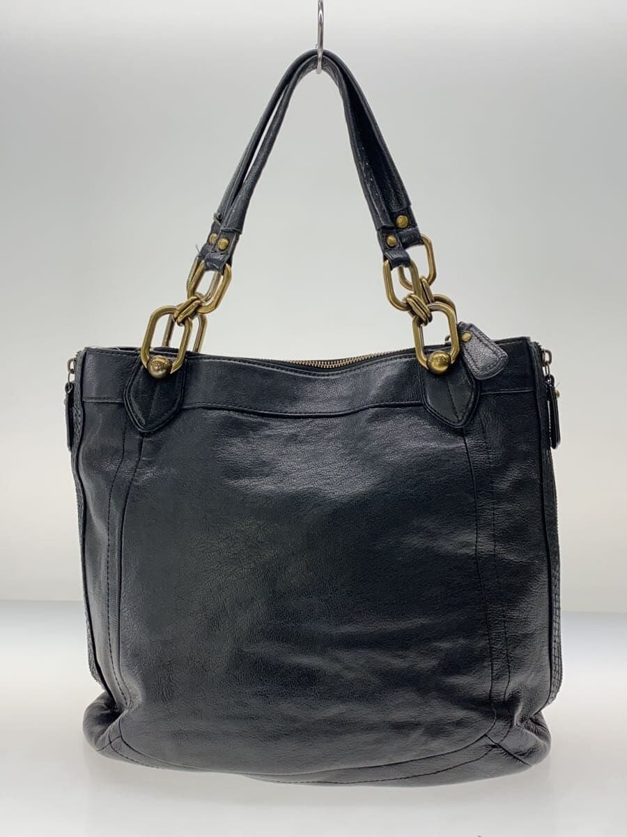 COACH Tote Bag Leather BLK 18289 3