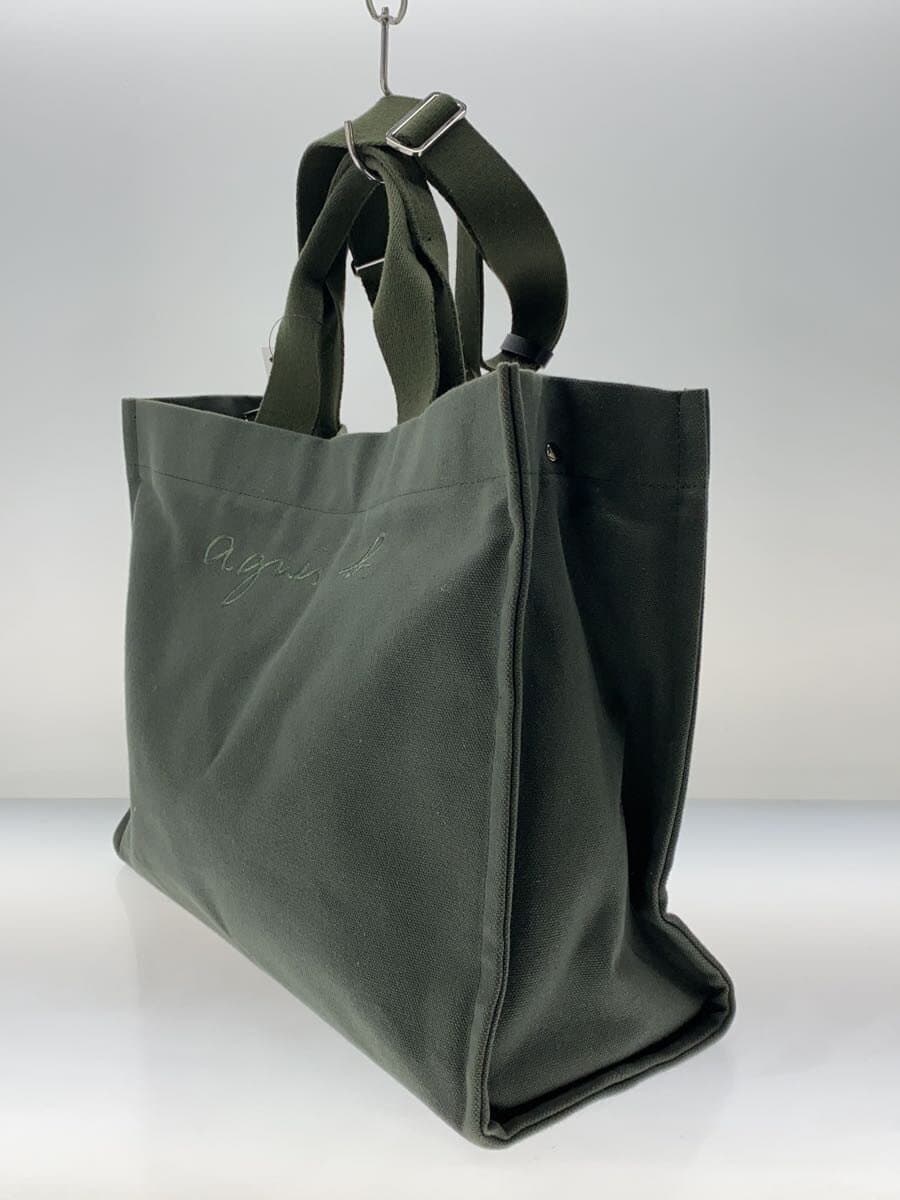 agnes b.2-Way Tote Bag Cotton KHK TAS11-02 2