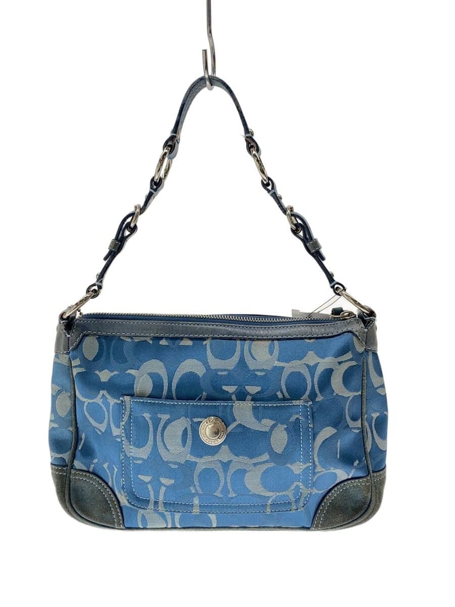 COACH Signature One Shoulder Shoulder Bag Canvas BLU All Over Pattern 2172
