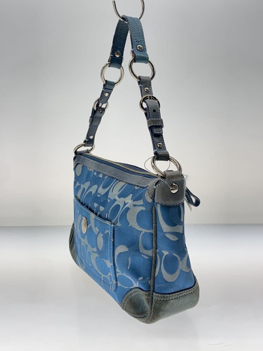 COACH Signature One Shoulder Shoulder Bag Canvas BLU All Over Pattern 2172 2