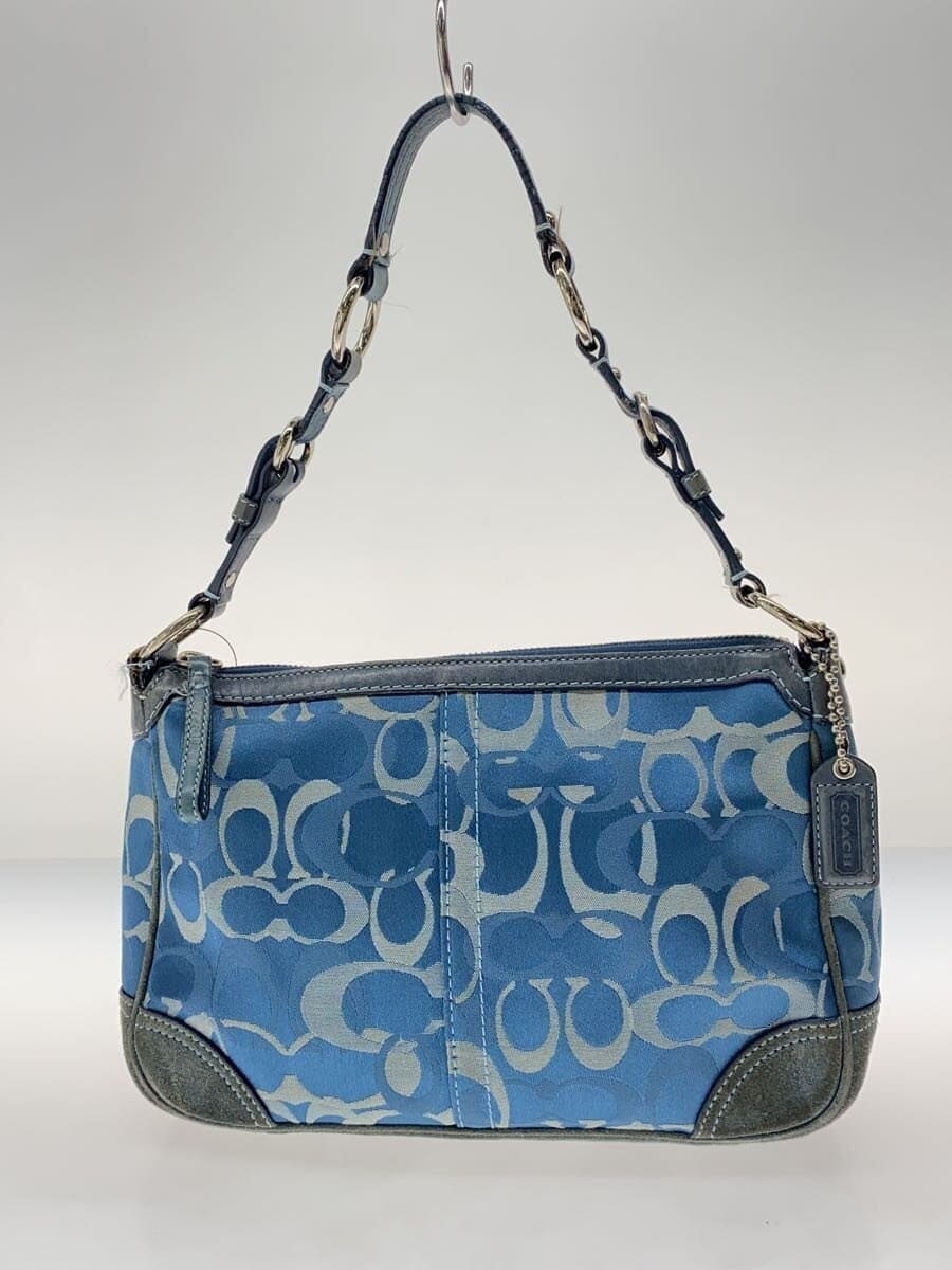 COACH Signature One Shoulder Shoulder Bag Canvas BLU All Over Pattern 2172 3