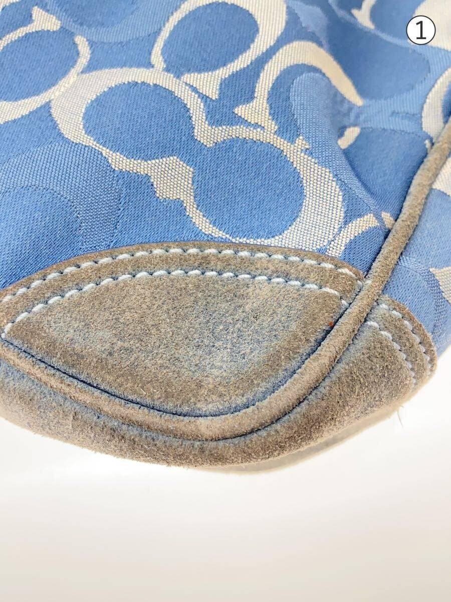 COACH Signature One Shoulder Shoulder Bag Canvas BLU All Over Pattern 2172 7