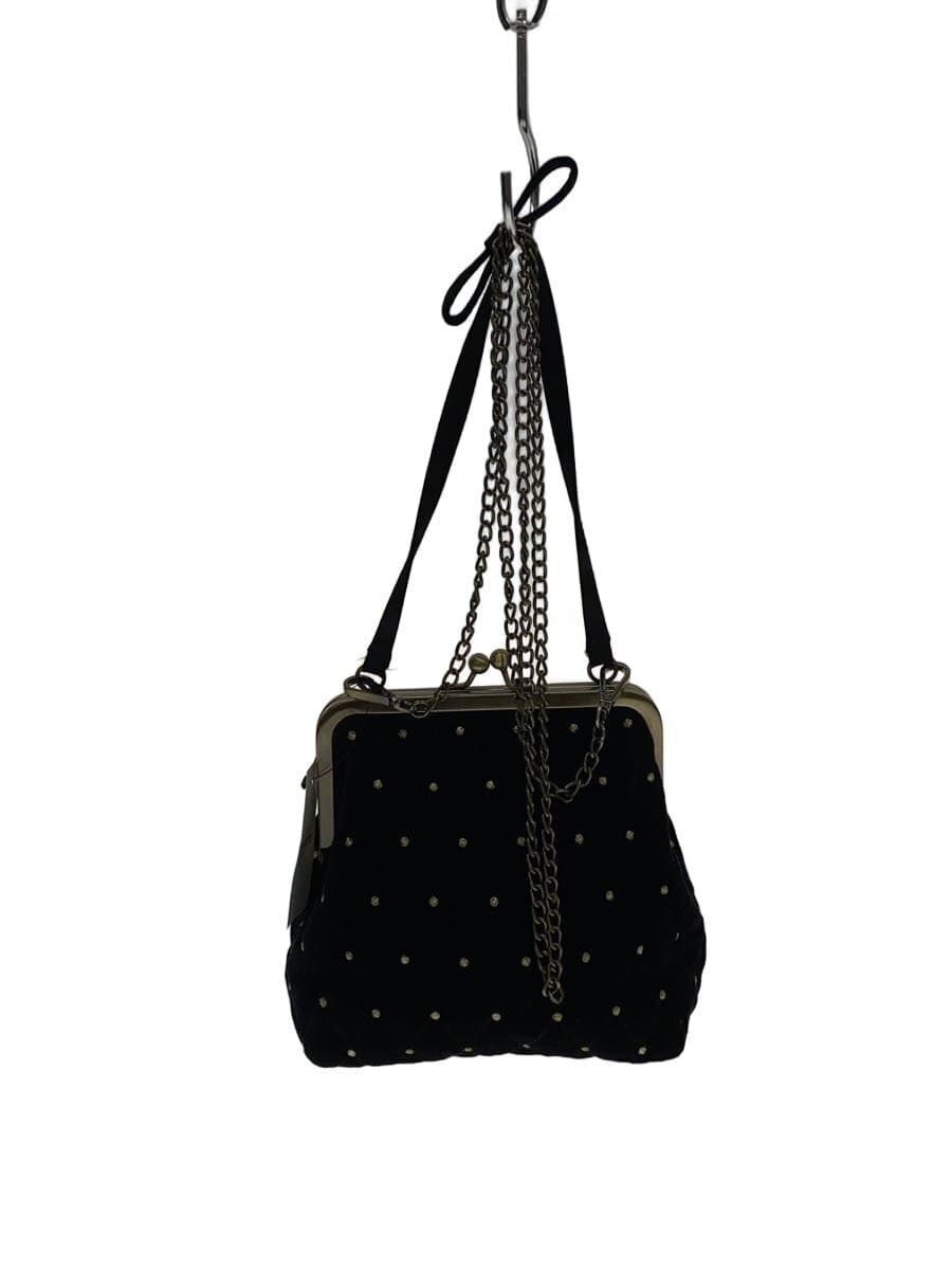 Bibiy. Frame purse Shoulder bag Cotton BLK All-over pattern