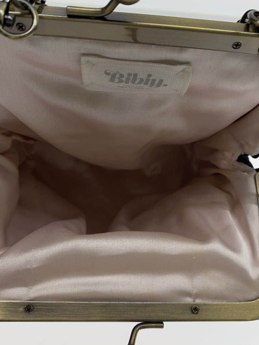 Bibiy. Frame purse Shoulder bag Cotton BLK All-over pattern 6