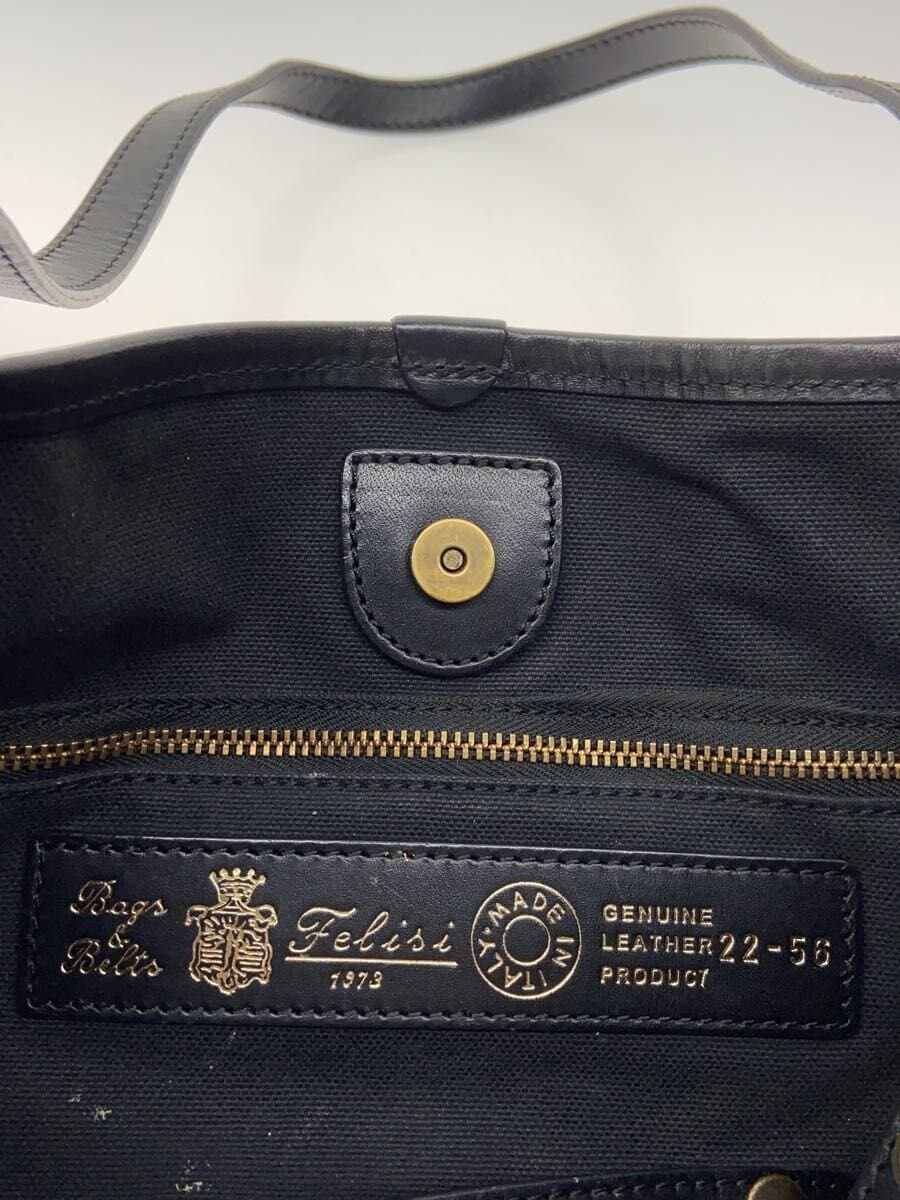 Felisi Tote Bag Nylon x Leather Black Solid 22 56 5