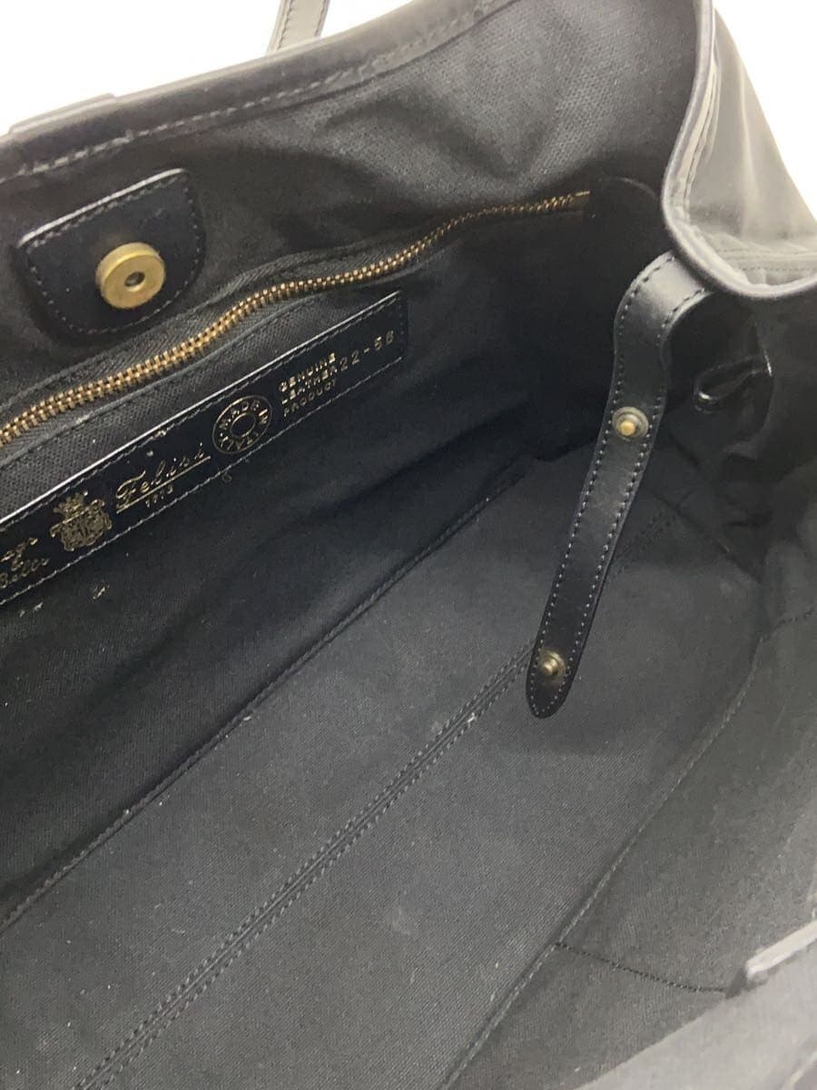 Felisi Tote Bag Nylon x Leather Black Solid 22 56 6