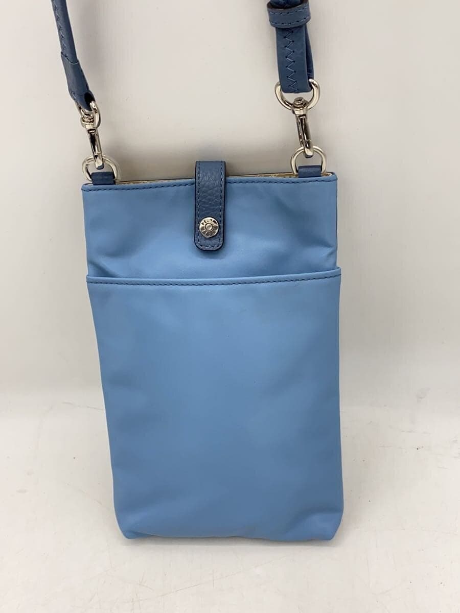 PELLE BORSA Slim Pochette Shoulder Bag Leather Blue 3