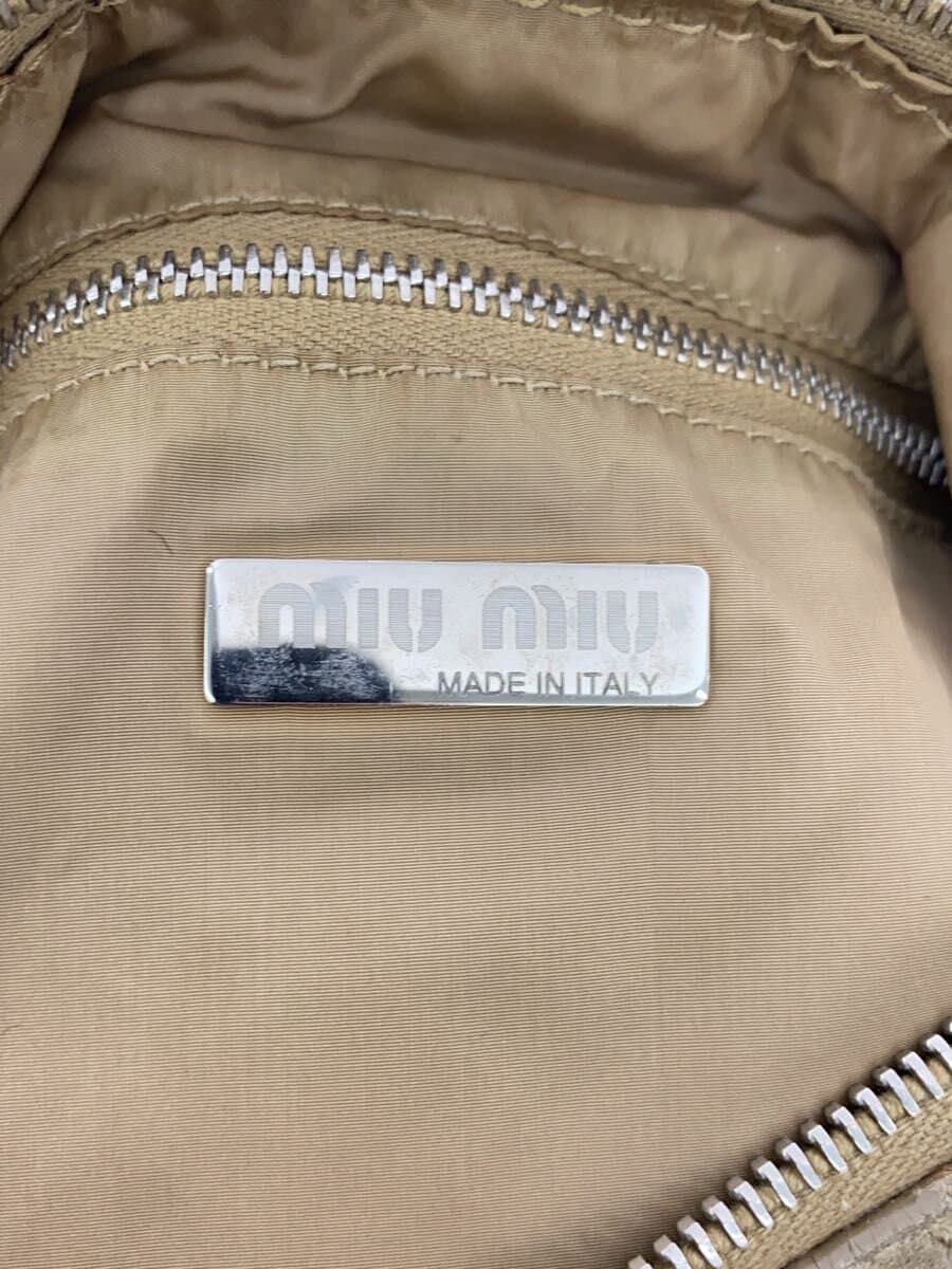 MIU MIU Handbag Suede BEG Solid 5
