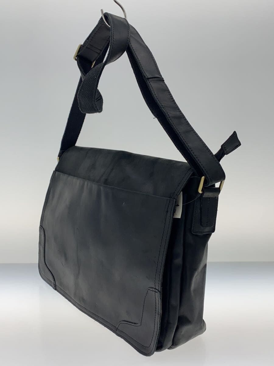 Other Brand Shoulder Bag Leather BLK Solid 2