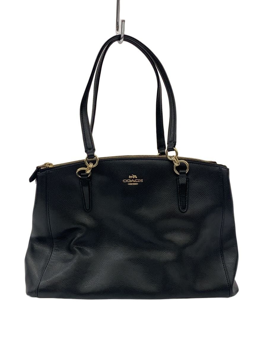 COACH Clutch Bag Leather BLK Solid