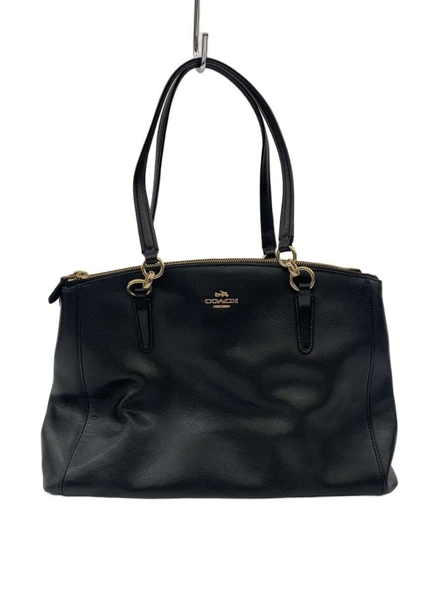 COACH Clutch Bag Leather BLK Solid