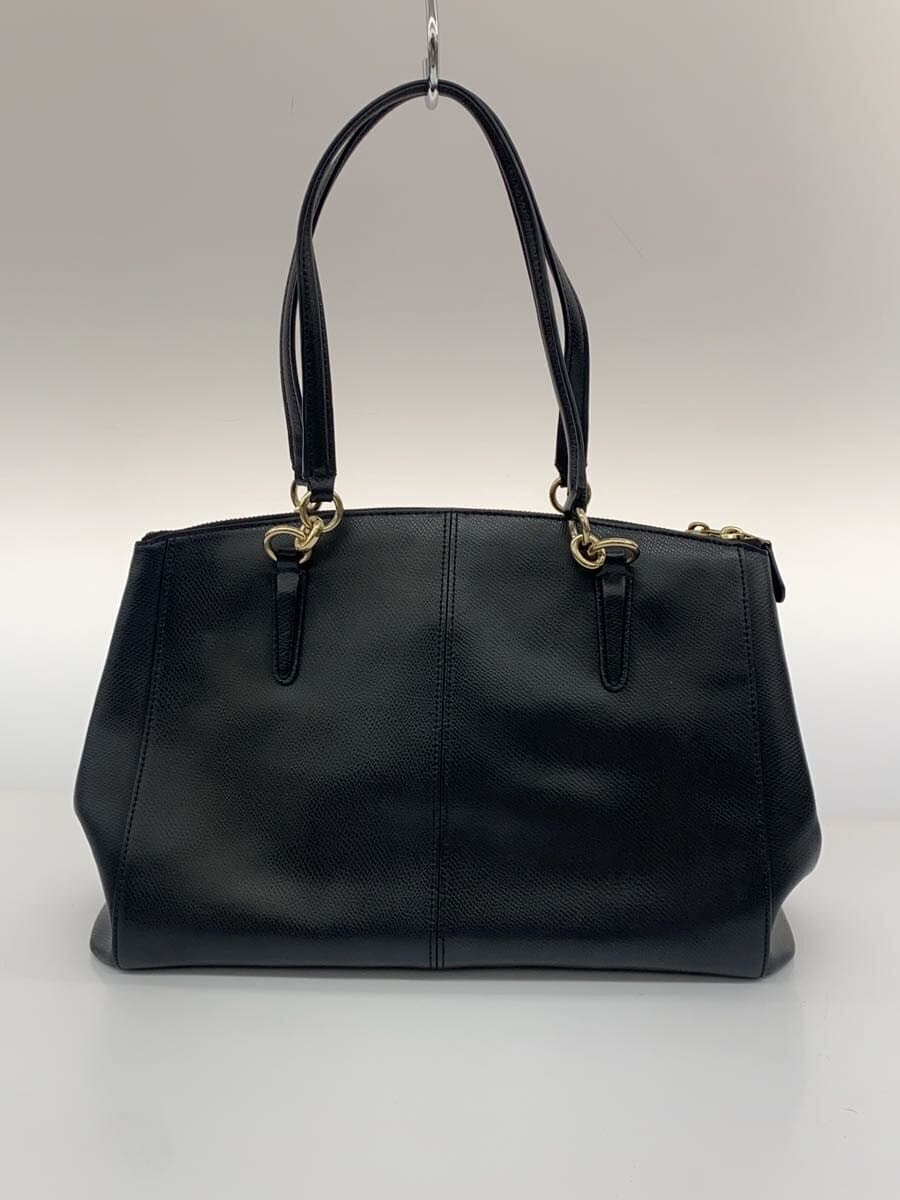 COACH Clutch Bag Leather BLK Solid 3